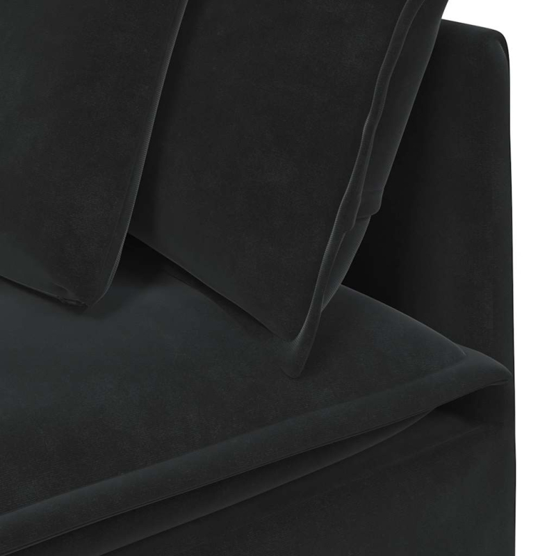 Modulares Sofa mit Kissen Samt Schwarz
