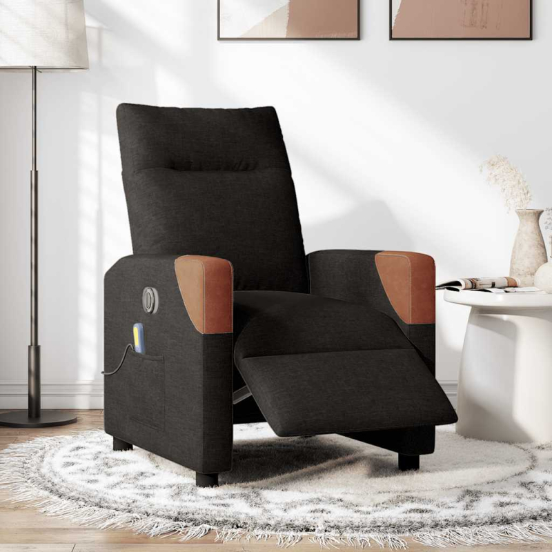 Massagesessel Elektrisch Schwarz Stoff