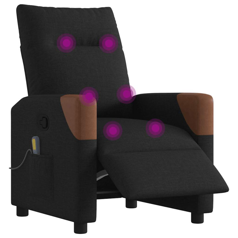 Massagesessel Elektrisch Schwarz Stoff