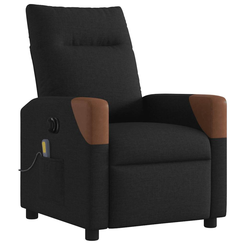 Massagesessel Elektrisch Schwarz Stoff