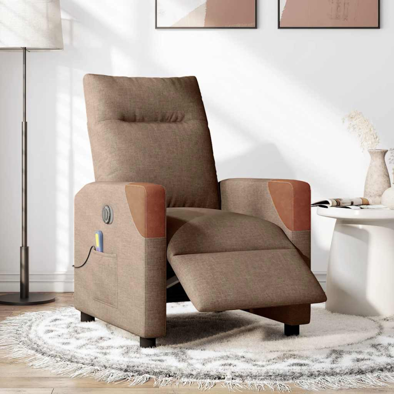 Massagesessel Elektrisch Braun Stoff