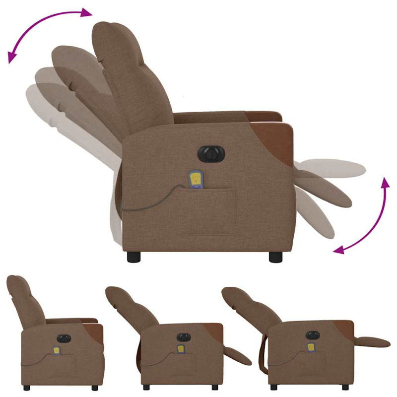 Massagesessel Elektrisch Braun Stoff