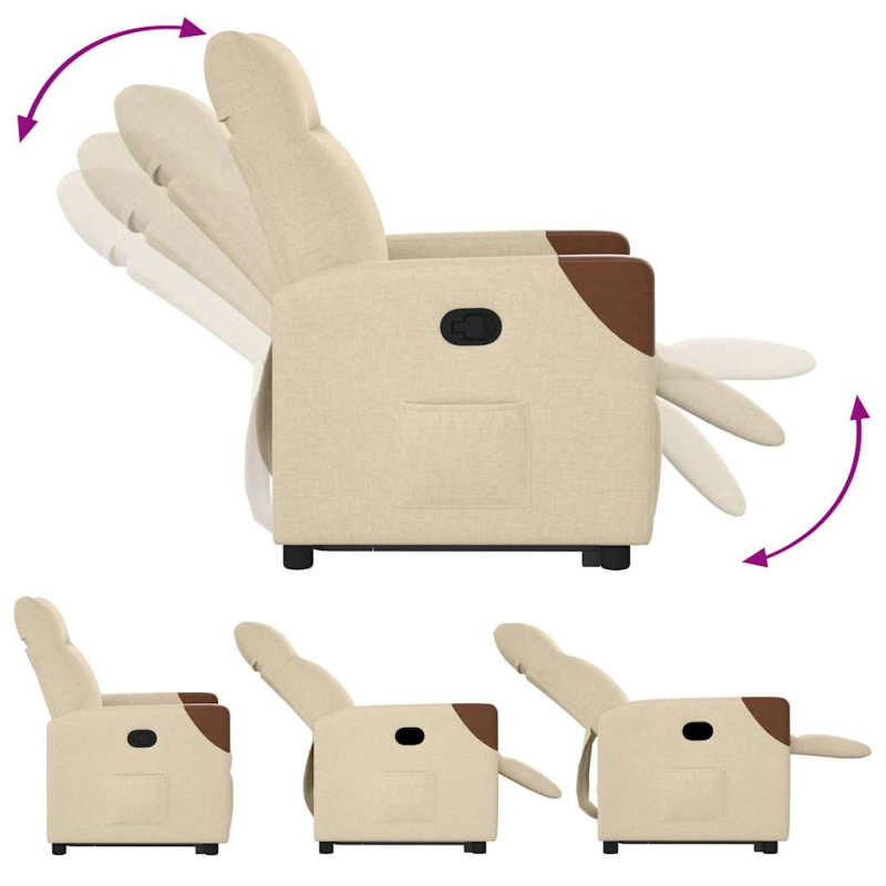 Relaxsessel mit Aufstehhilfe Creme Stoff