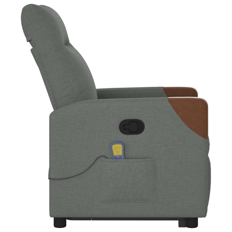 Massagesessel mit Aufstehhilfe Dunkelgrau Stoff