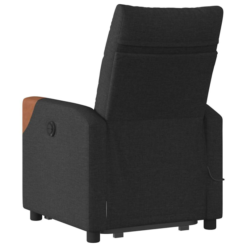 Massagesessel mit Aufstehhilfe Schwarz Stoff