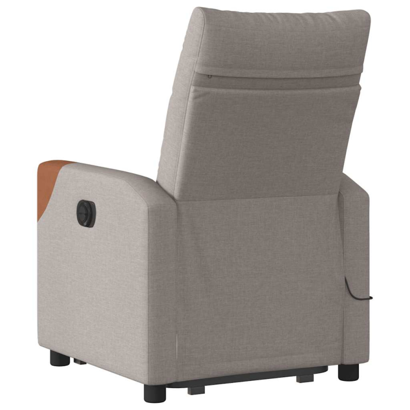 Elektrischer Massagesessel mit Aufstehhilfe Taupe Stoff