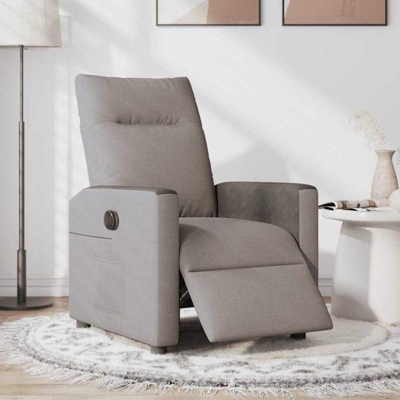 Relaxsessel Elektrisch Taupe Stoff