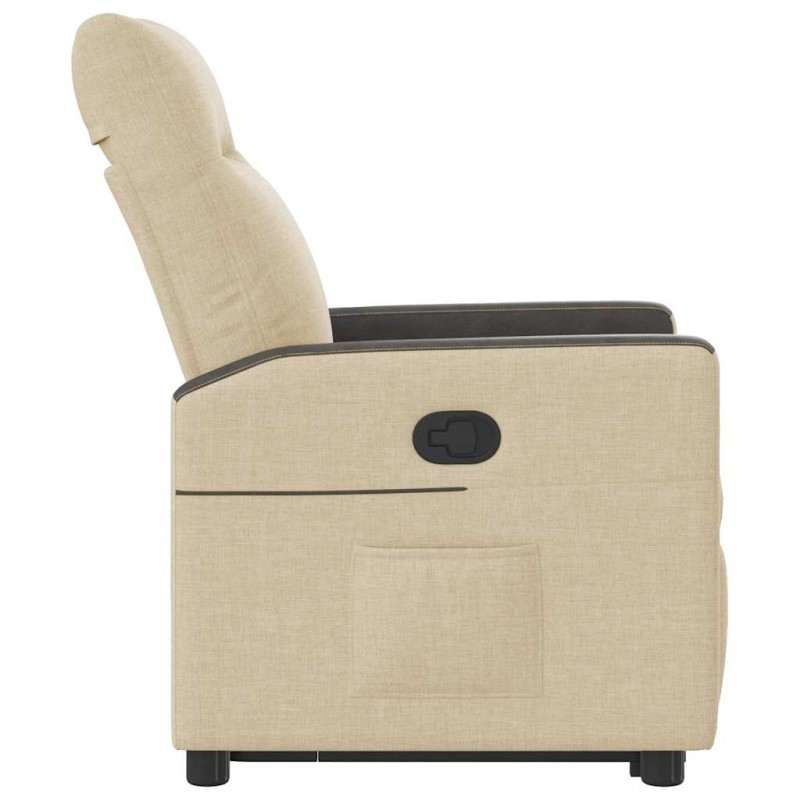 Relaxsessel mit Aufstehhilfe Creme Stoff