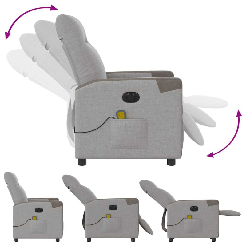 Massagesessel Elektrisch Wolkengrau Stoff