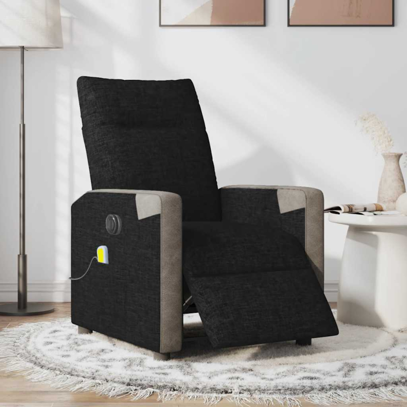 Massagesessel Elektrisch Schwarz Stoff