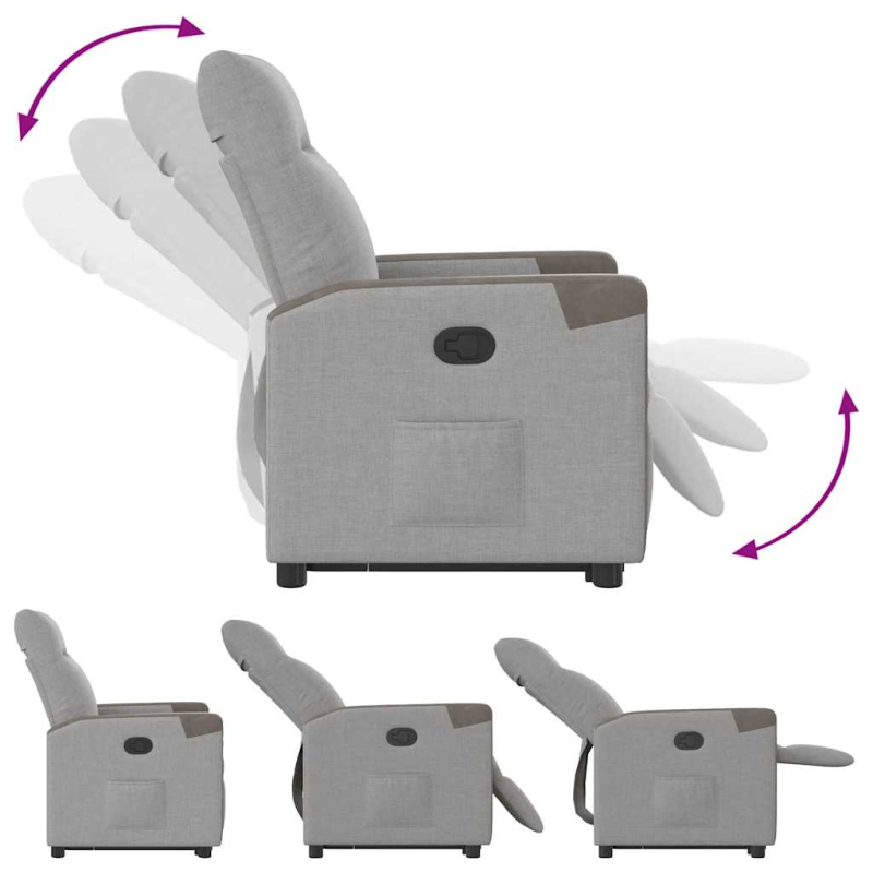 Relaxsessel mit Aufstehhilfe Wolkengrau Stoff