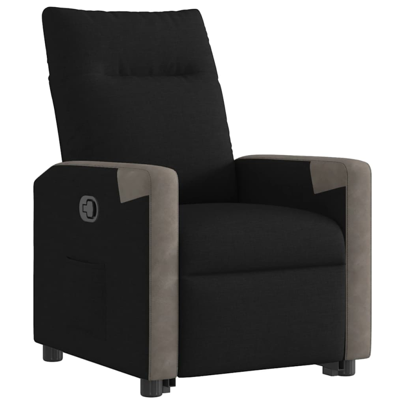 Relaxsessel mit Aufstehhilfe Schwarz Stoff