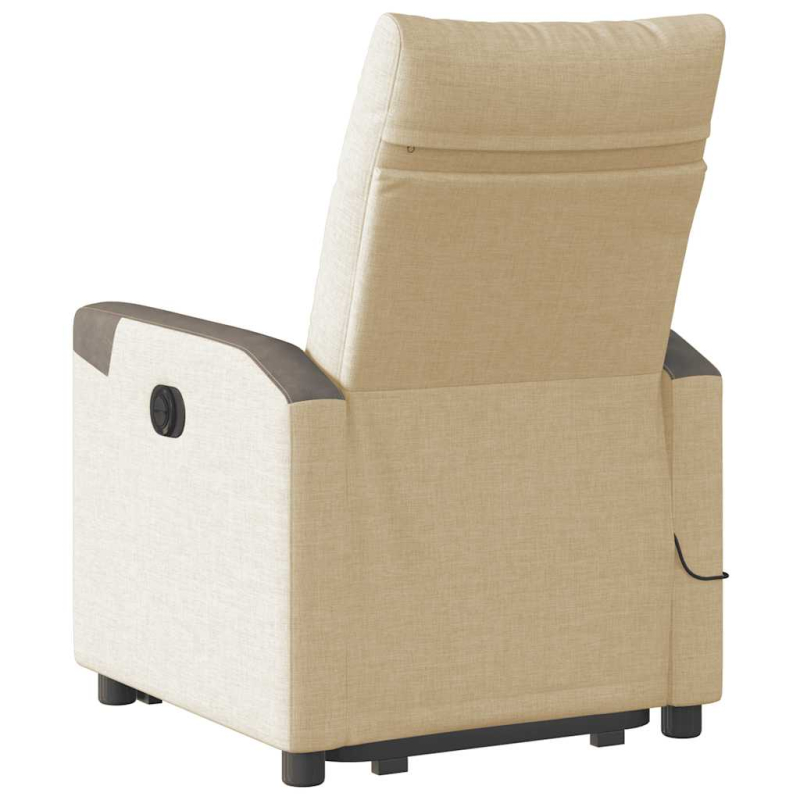 Massagesessel mit Aufstehhilfe Creme Stoff