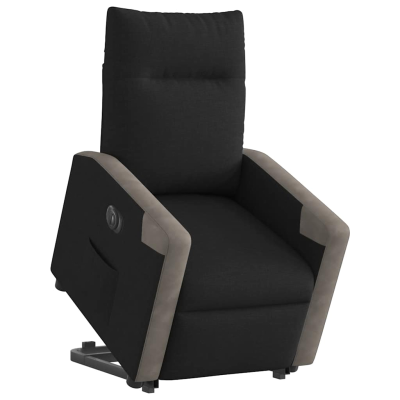 Relaxsessel mit Aufstehhilfe Elektrisch Schwarz Stoff
