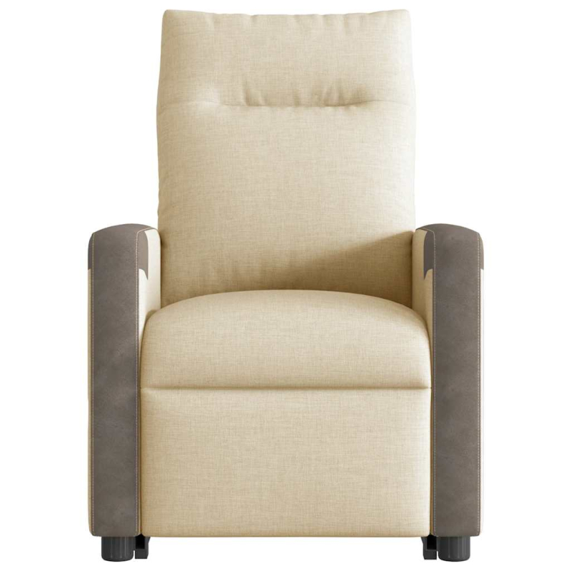 Relaxsessel mit Aufstehhilfe Elektrisch Creme Stoff