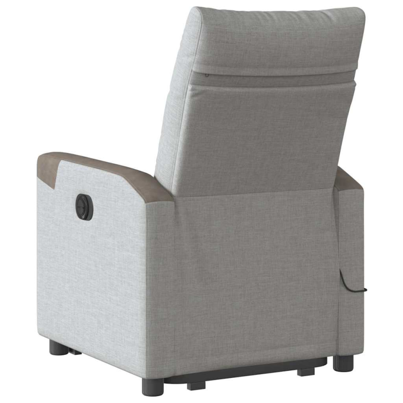 Massagesessel mit Aufstehhilfe Elektrisch Wolkengrau Stoff