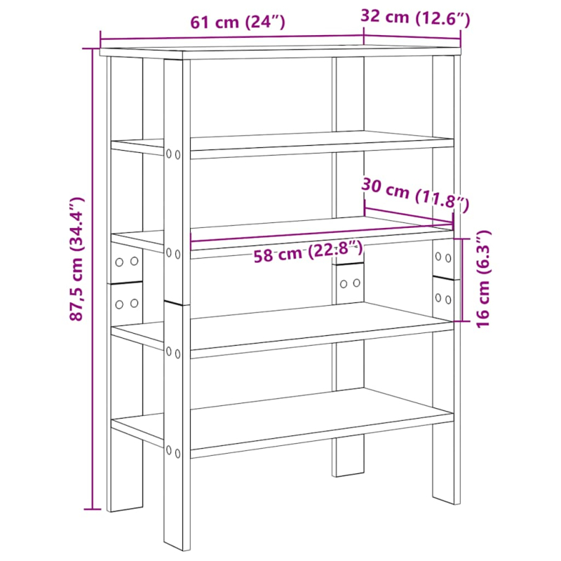 Schuhregal Grau Sonoma 61x32x87,5 cm Holzwerkstoff