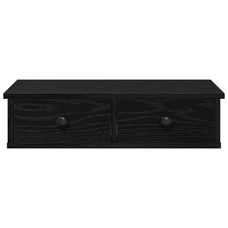 Wandregal mit Schubladen Schwarz 60x25x15 cm Holzwerkstoff
