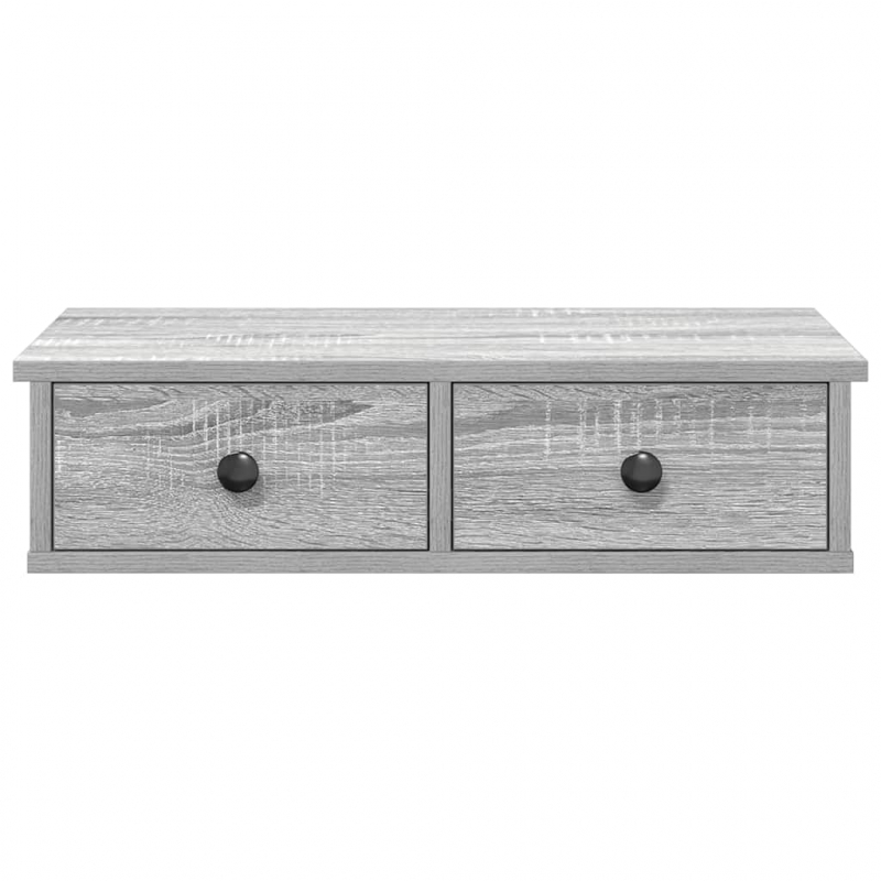 Wandregal mit Schubladen Grau Sonoma 60x25x15 cm Holzwerkstoff