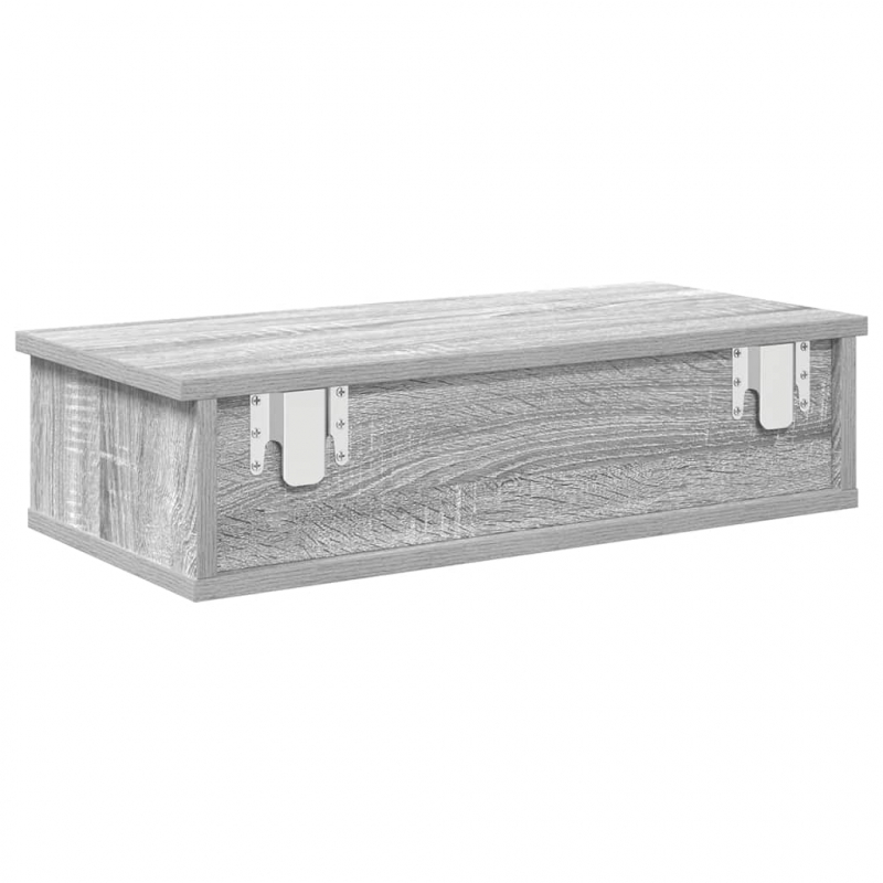 Wandregal mit Schubladen Grau Sonoma 60x25x15 cm Holzwerkstoff