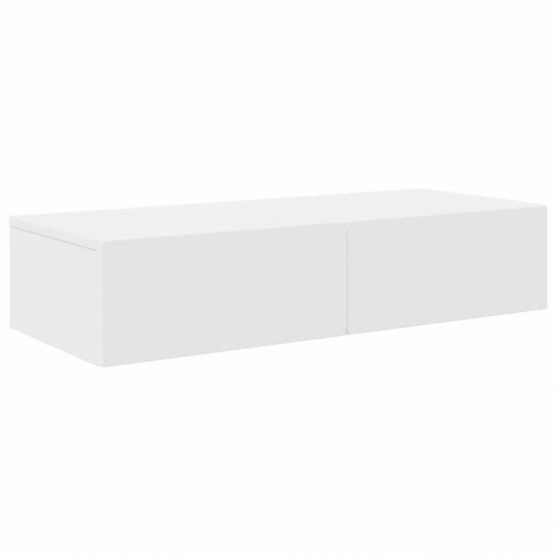 Wandregal mit Schubladen Weiß 80x33x17 cm Holzwerkstoff