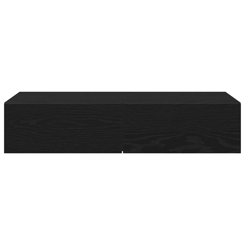 Wandregal mit Schubladen Schwarz 80x33x17 cm Holzwerkstoff