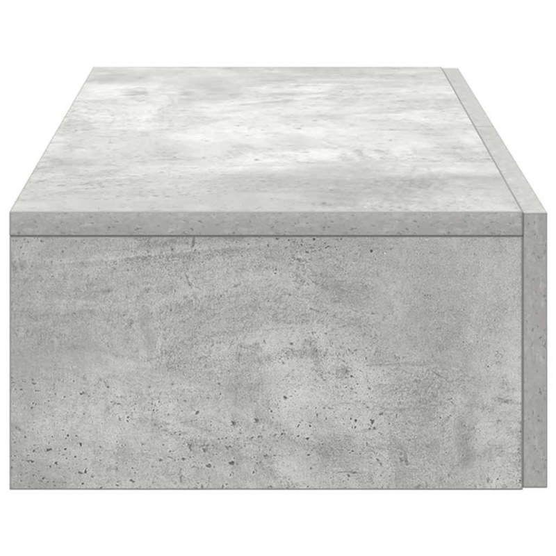 Wandregal mit Schubladen Betongrau 80x33x17 cm Holzwerkstoff