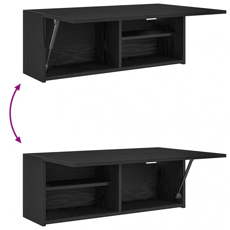 Bad-Wandschrank Schwarz 80x25x30 cm Holzwerkstoff