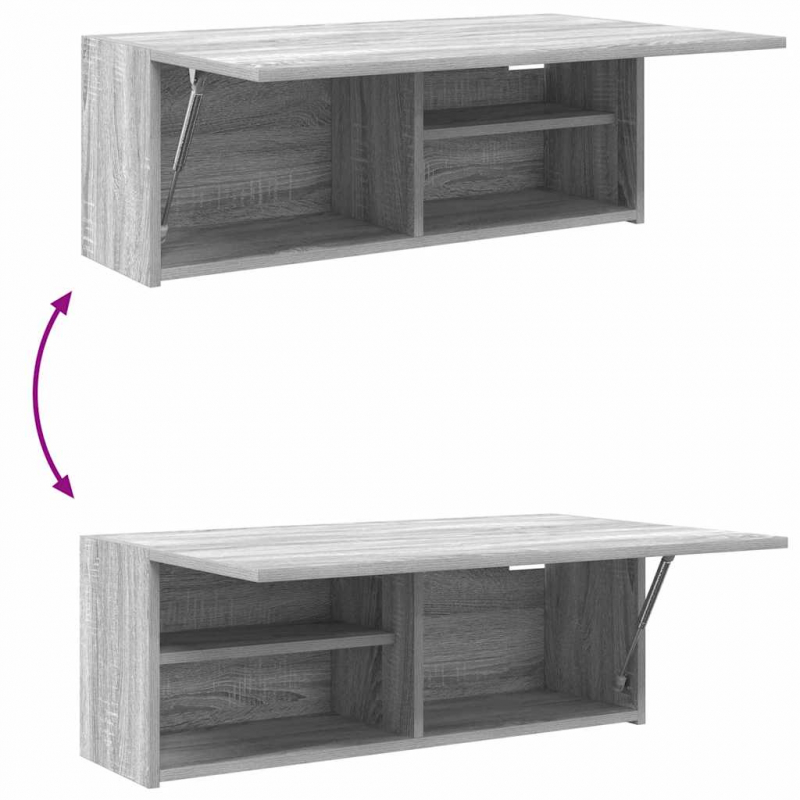 Bad-Wandschrank Grau Sonoma 80x25x30 cm Holzwerkstoff