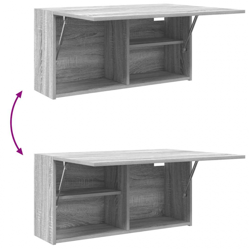 Bad-Wandschrank Grau Sonoma 80x25x40 cm Holzwerkstoff