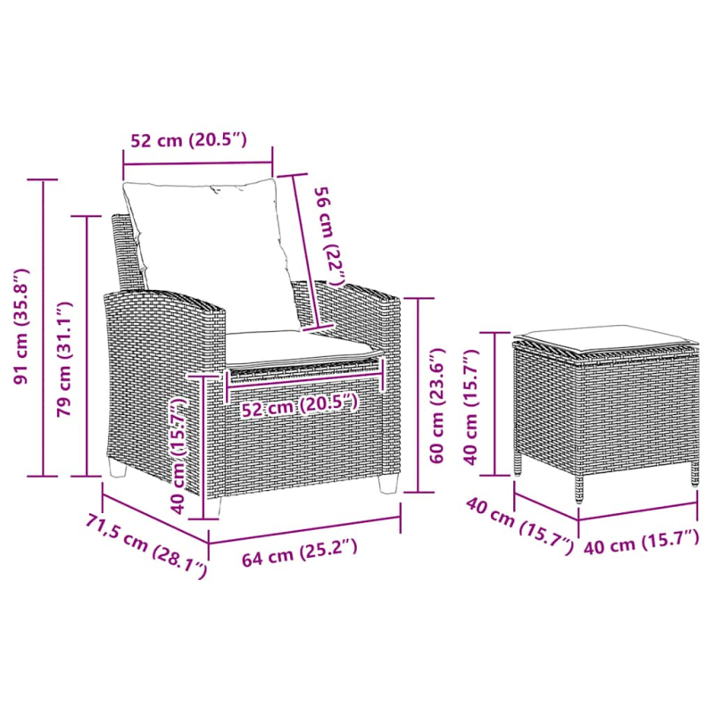 4-tlg. Garten-Sofagarnitur mit Kissen Schwarz Poly Rattan