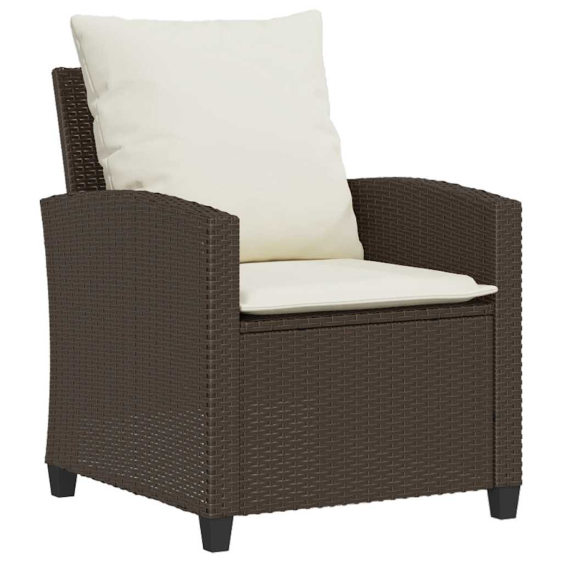 4-tlg. Garten-Sofagarnitur mit Kissen Braun Poly Rattan
