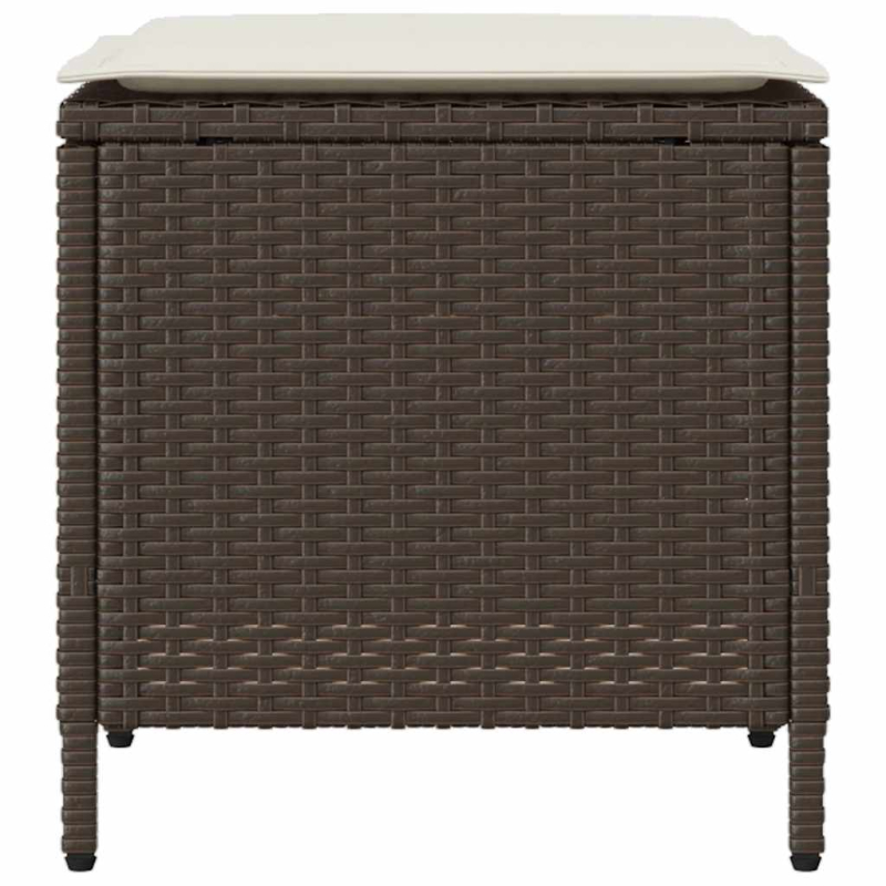 4-tlg. Garten-Sofagarnitur mit Kissen Braun Poly Rattan