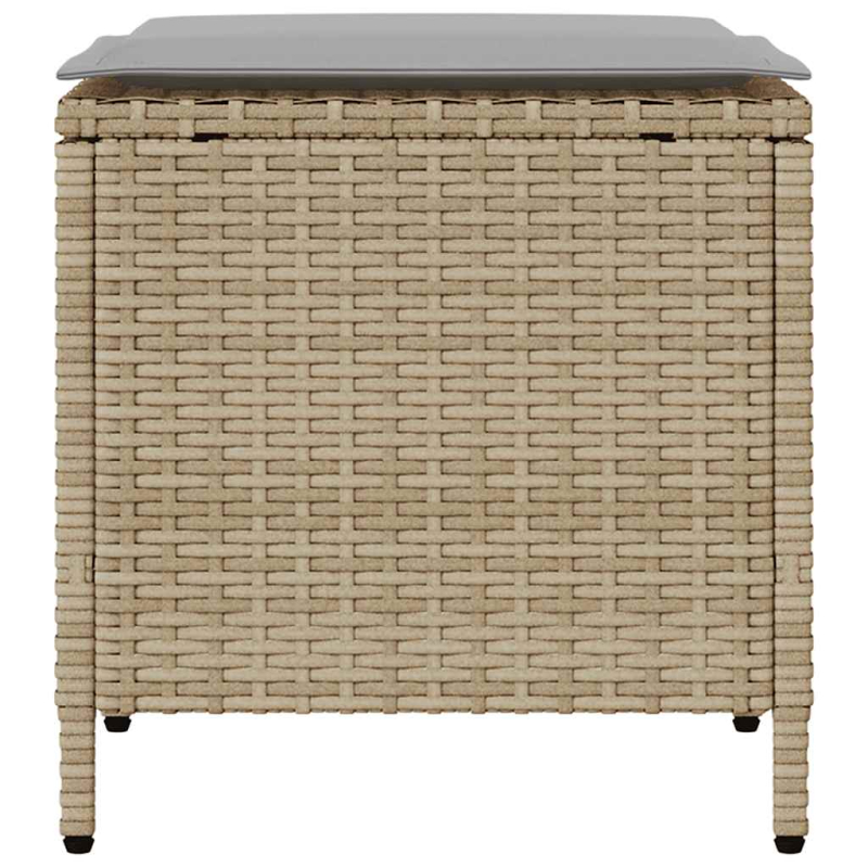 4-tlg. Garten-Sofagarnitur mit Kissen Beige Poly Rattan