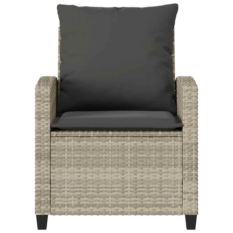 4-tlg. Garten-Sofagarnitur mit Kissen Hellgrau Poly Rattan