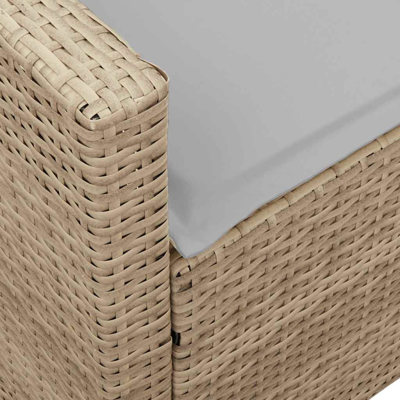 Gartensofa 5-Sitzer mit Kissen Beige Poly Rattan