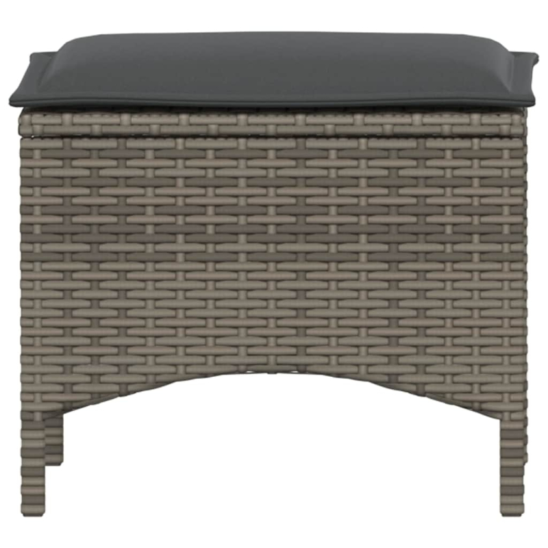 3-tlg. Garten-Essgruppe mit Kissen Grau Poly Rattan