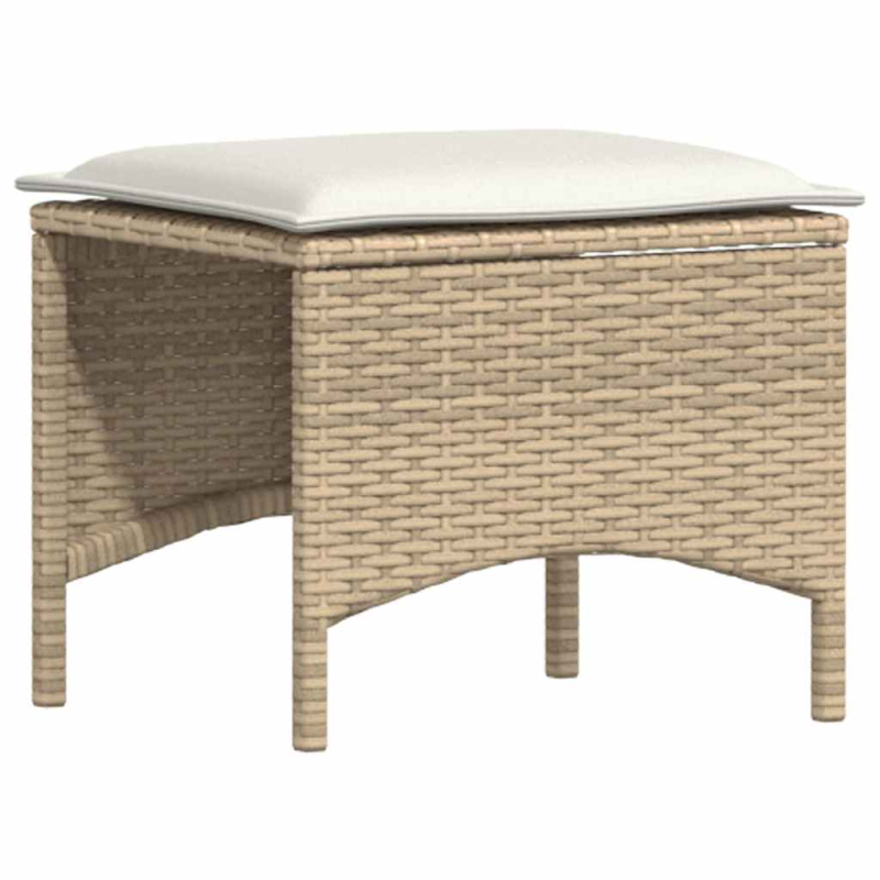 3-tlg. Garten-Essgruppe mit Kissen Beige Poly Rattan