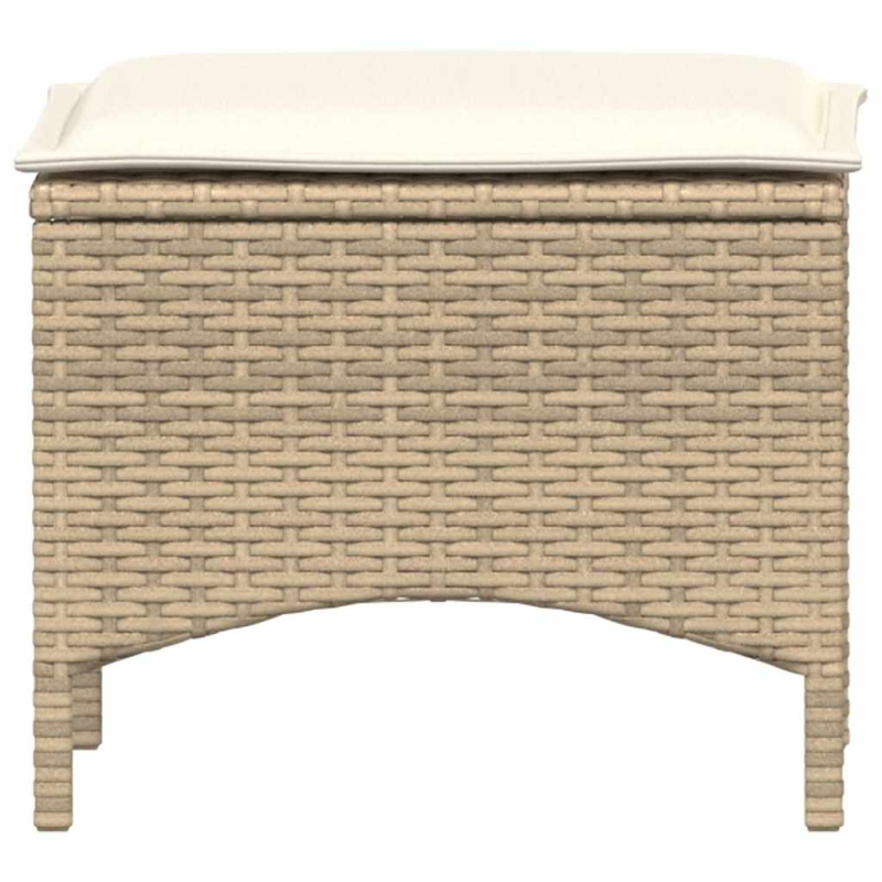 3-tlg. Garten-Essgruppe mit Kissen Beige Poly Rattan
