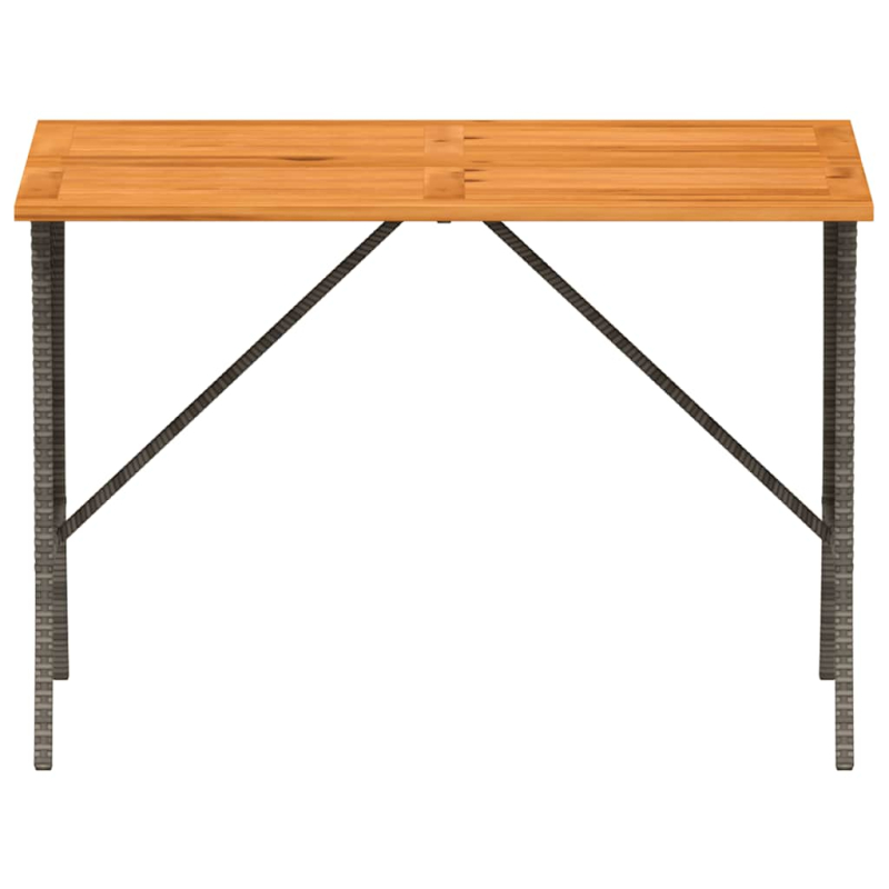 Gartentisch mit Akazienholzplatte Grau 105x75x72cm Poly Rattan