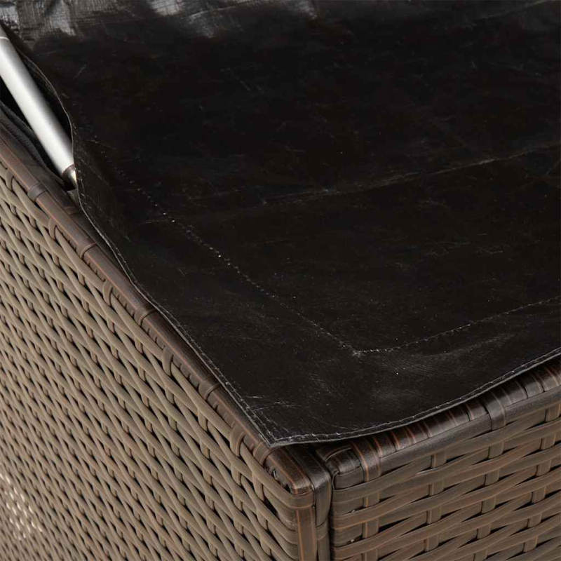 Outdoor-Kissenbox Braun 100x55x55,5 cm Poly Rattan