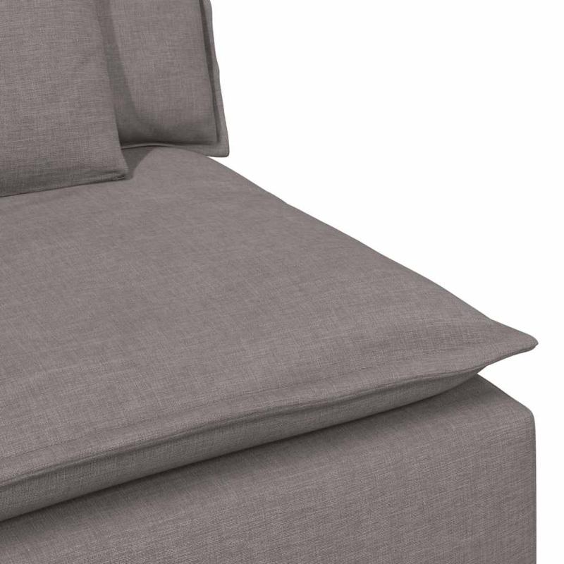 Modulares Sofa Endmodul mit Armlehne Kissen Taupe 100 cm