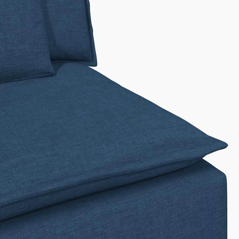 Modulares Sofa Endmodul mit Armlehne Kissen Blau 100 cm