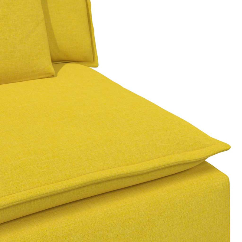Modulares Sofa Endmodul mit Armlehne Kissen Hellgelb 100 cm