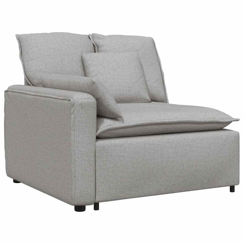 Modulares Sofa Endmodul mit Armlehne Kissen Wolkengrau 100 cm