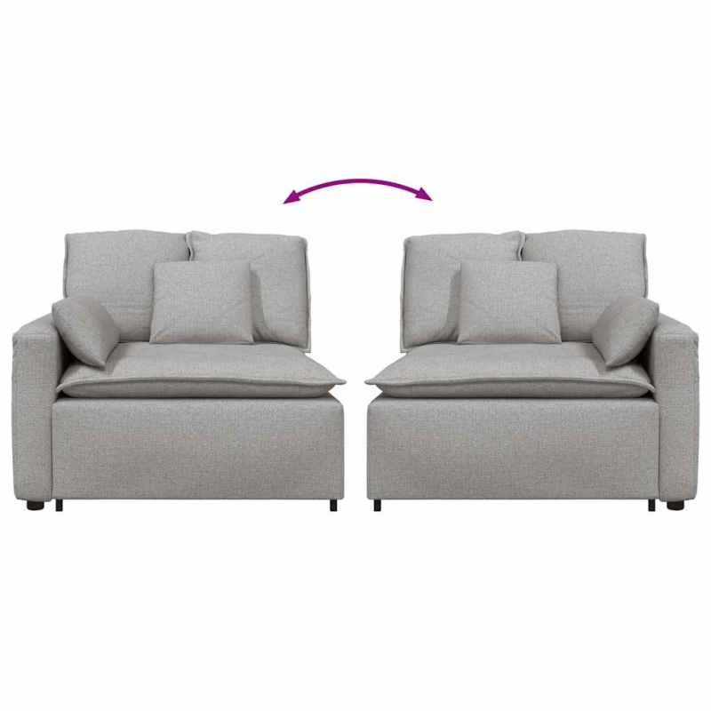 Modulares Sofa Endmodul mit Armlehne Kissen Wolkengrau 100 cm