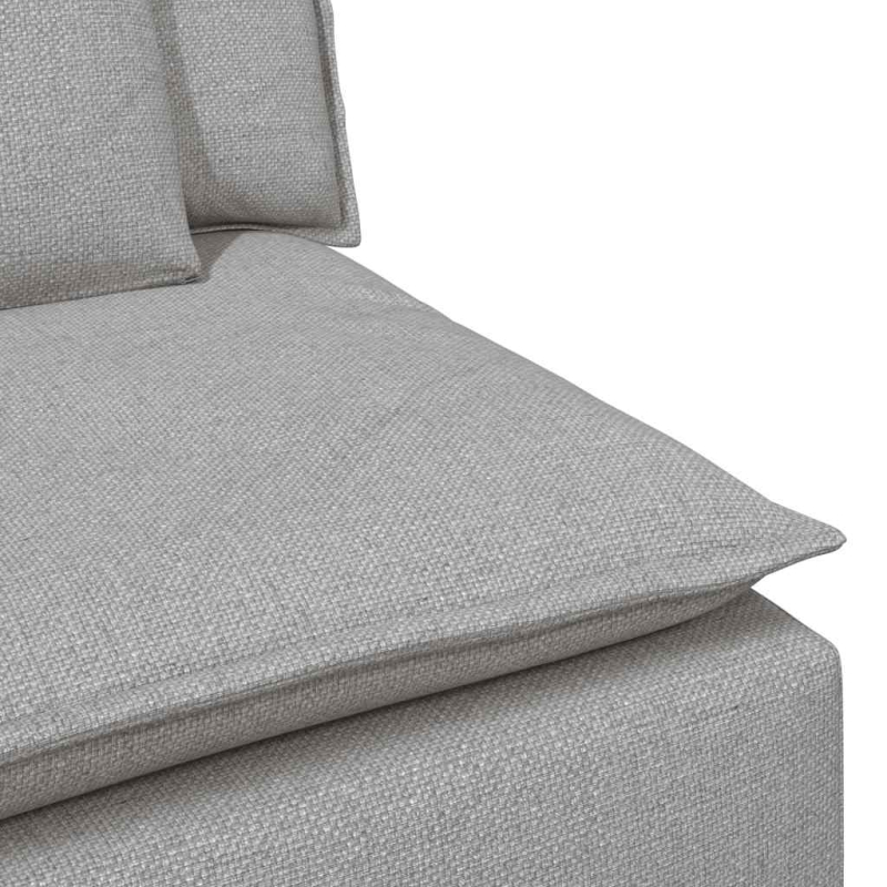 Modulares Sofa Endmodul mit Armlehne Kissen Wolkengrau 100 cm