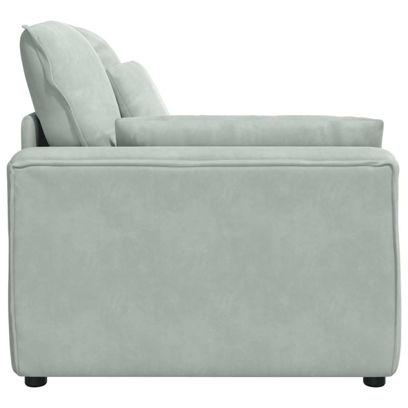 Modulares Sofa Endmodul mit Armlehne Kissen Hellgrau 100 cm