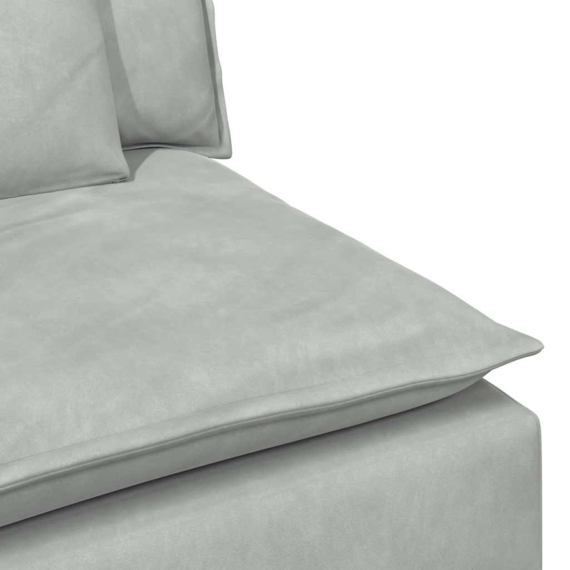 Modulares Sofa Endmodul mit Armlehne Kissen Hellgrau 100 cm