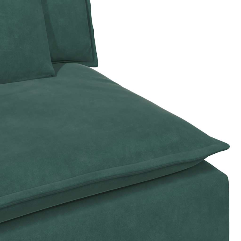 Modulares Sofa Endmodul mit Armlehne Kissen Dunkelgrün 100 cm